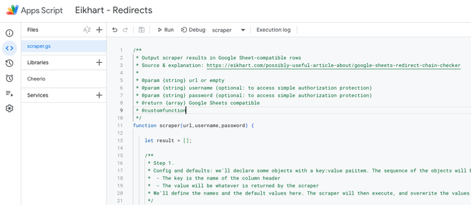 Google Apps Script - after copy pasted code and added Cheerio library